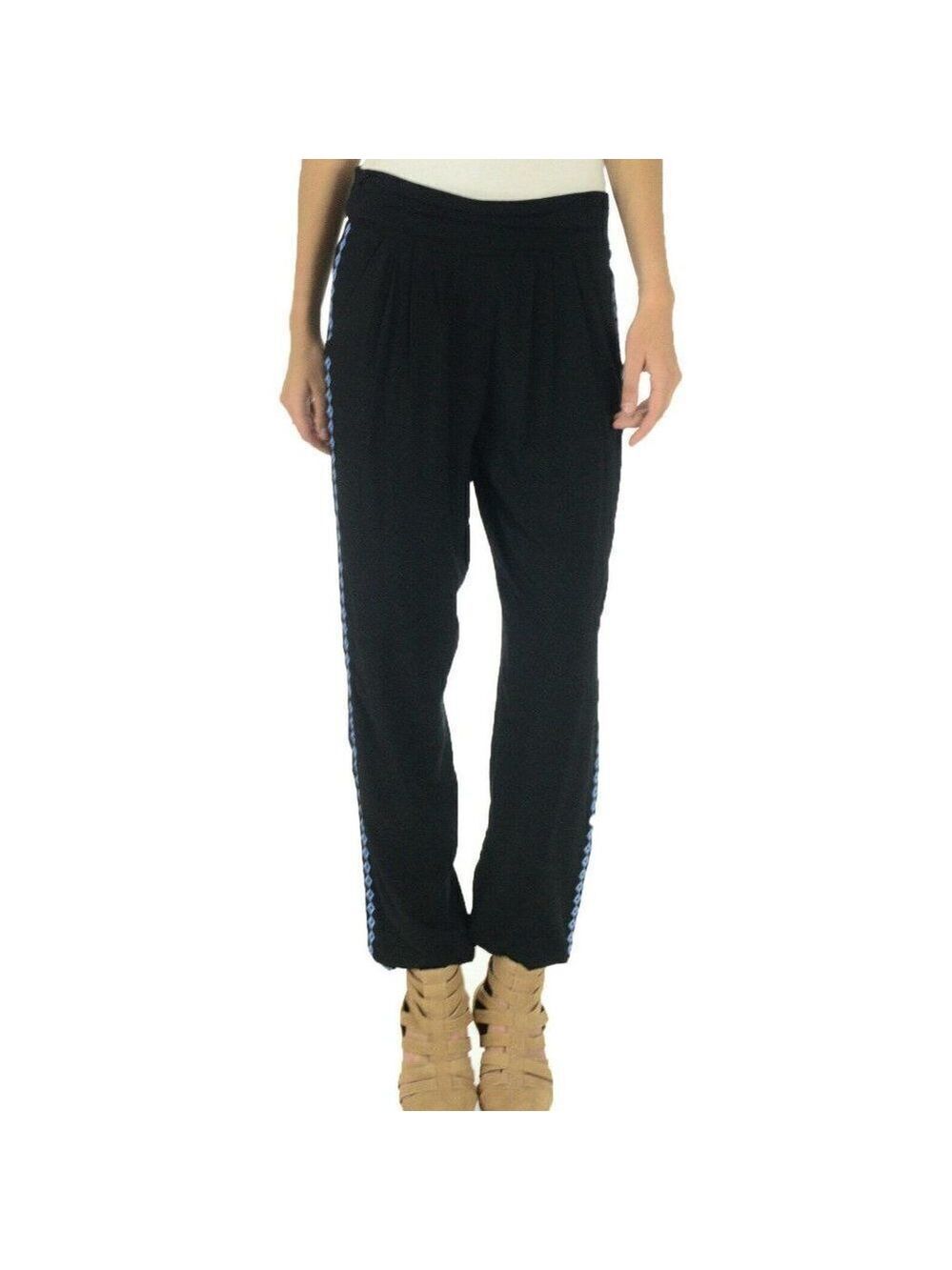 Tasi Malibu Black Blue Aztec Tylie Elastic Pant L